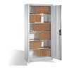 C+P Aktenschrank Acurado mit Drehtüren, innen 6 Pendelstangen, H1950xB930xT400mm Front Lichtgrau