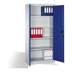 C+P Aktenschrank Acurado mit Drehtüren, 5 Ordnerhöhen, H1950xB930xT400mm Front Lapisblau Korpus Lichtgrau