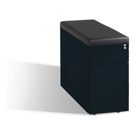 C+P Sitzcontainer Asisto Small M/2/3/4, H570xB330xT800mm Schwarzgrau