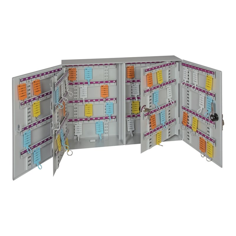 Eichner Zweitüriger Schlüsselschrank aus Metall 130 mm grau 600 mm