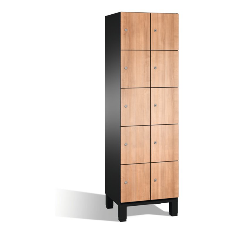 C+P Fächerschrank Cambio auf Füßen, 10 Fächer, H1980xB600xT525mm Korpus Schwarzgrau