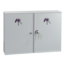 Eichner Zweitüriger Schlüsselschrank aus Metall 130 mm grau 600 mm