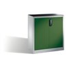 C+P Werkzeug-Beistellschrank mit Drehtüren, innen 1 Boden, H1000xB930xT400mm Front Resedagrün Korpus Lichtgrau