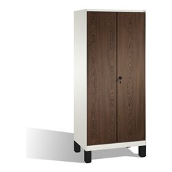 C+P Doppelspind Evolo auf Füßen, 2 Abteile, H1850xB800xT500mm Korpus Reinweiß