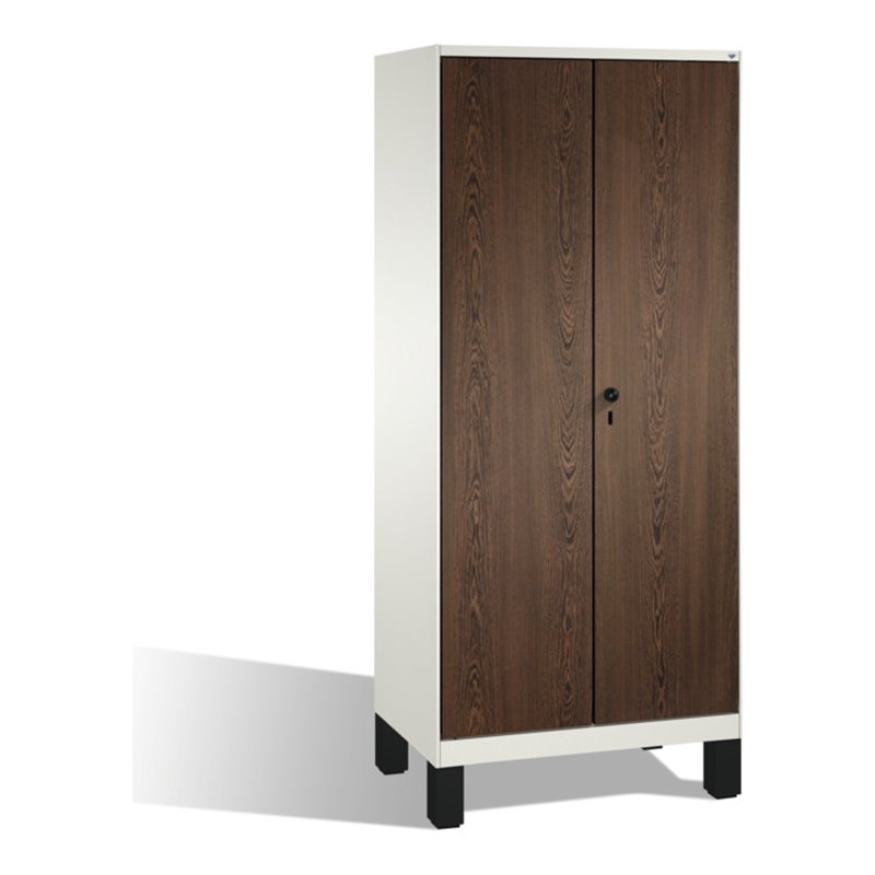 C+P Doppelspind Evolo auf Füßen, 2 Abteile, H1850xB800xT500mm Korpus Reinweiß