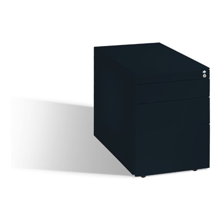 C+P Rollcontainer Asisto M/2/3/4, H570xB430xT800mm Schwarzgrau