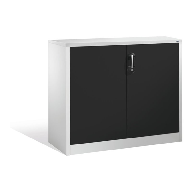 C+P Akten-Sideboard Acurado mit Drehtüren, 2 Ordnerhöhen, H1000xB1200xT400mm Front Schwarzgrau Korpus Lichtgrau