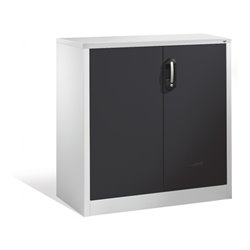 C+P Akten-Sideboard Acurado mit Drehtüren, 2 Ordnerhöhen, H1000xB930xT500mm Front Schwarzgrau Korpus Lichtgrau