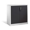 C+P Akten-Sideboard Acurado mit Drehtüren, 2 Ordnerhöhen, H1000xB930xT500mm Front Schwarzgrau Korpus Lichtgrau