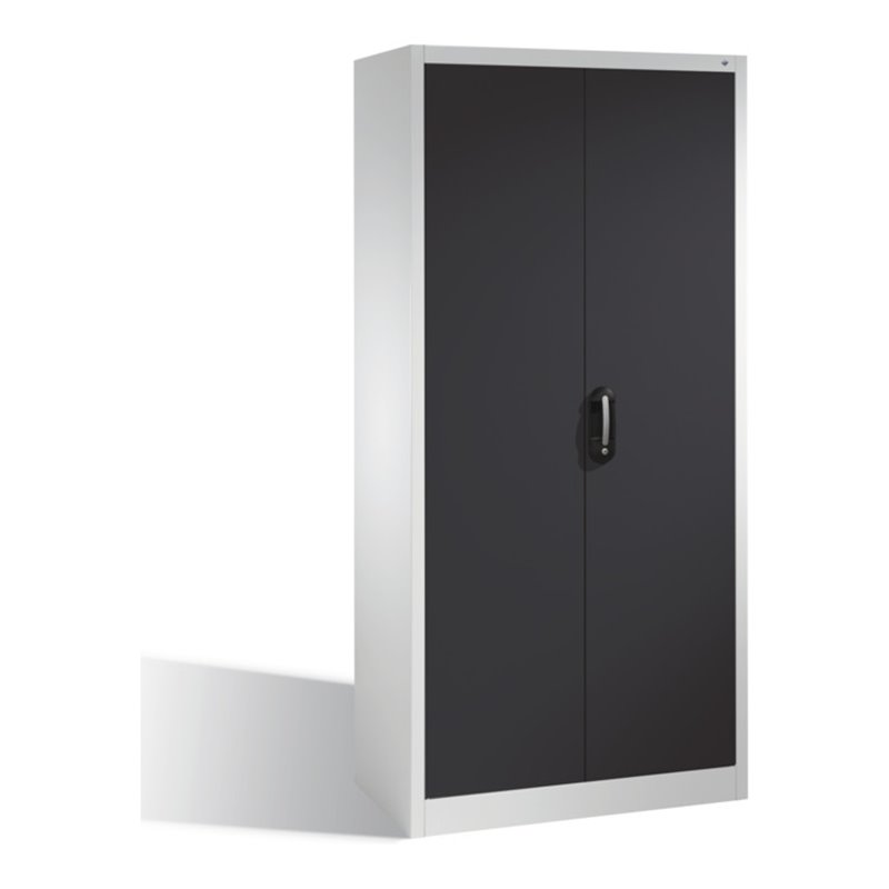 C+P Akten-Garderobenschrank Acurado mit Drehtüren, H1950xB930xT400mm Front Schwarzgrau Korpus Lichtgrau