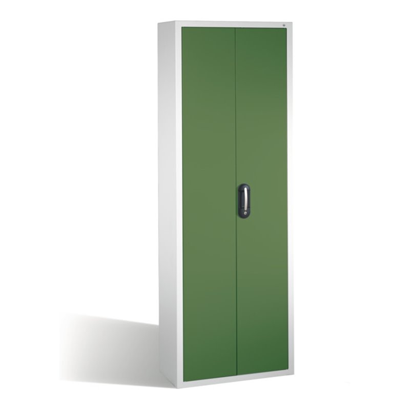 C+P Magazinschrank mit 114 Sichtlagerkästen, H1980xB700xT300mm Front Resedagrün Korpus Lichtgrau