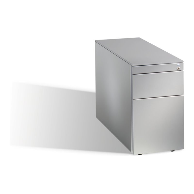 C+P Rollcontainer Asisto Small M/3/6 mit Hängerahmen, H570xB330xT800mm Weißaluminium