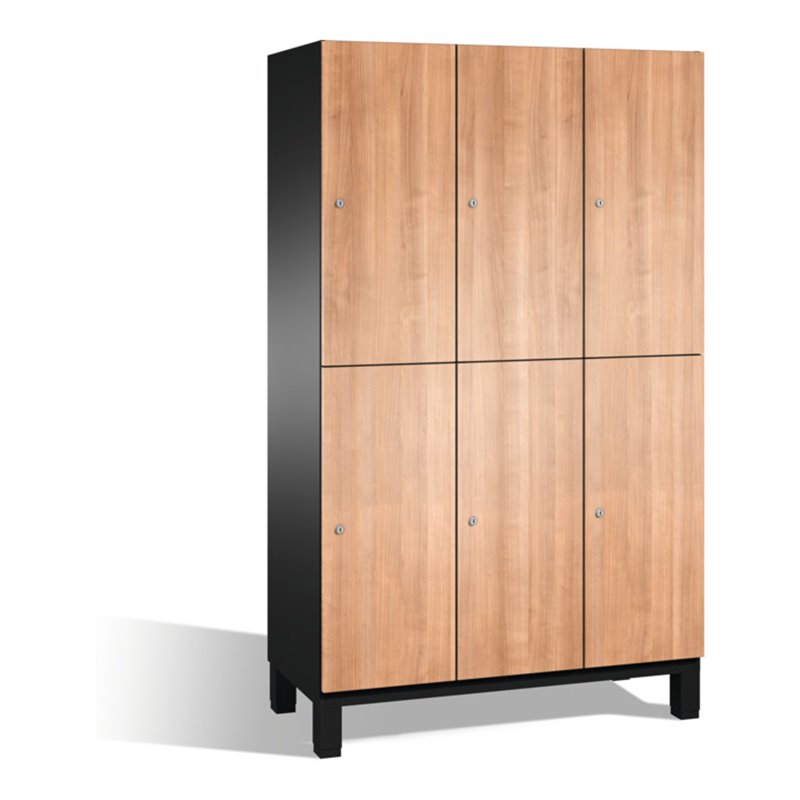 C+P Doppelstockspind Cambio auf Füßen, 6 Fächer, H1980xB1200xT525mm Korpus Schwarzgrau