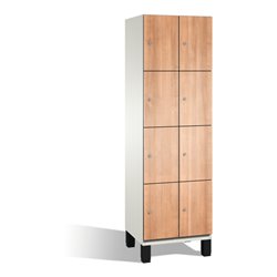 C+P Fächerschrank Cambio auf Füßen, 8 Fächer, H1980xB600xT525mm, Reinweiß/Kirsche