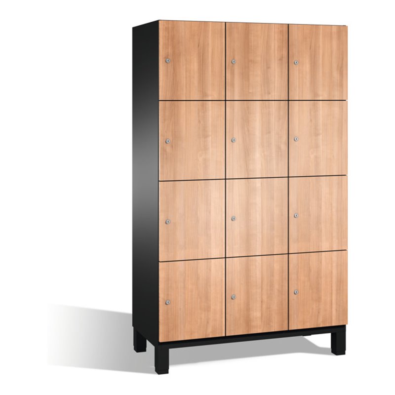 C+P Fächerschrank Cambio auf Füßen, 12 Fächer, H1980xB1200xT525mm Korpus Schwarzgrau