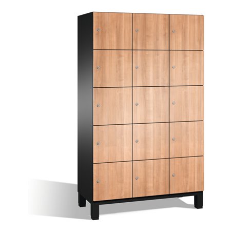 C+P Fächerschrank Cambio auf Füßen, 15 Fächer, H1980xB1200xT525mm Korpus Schwarzgrau