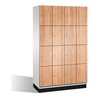 C+P Fächerschrank Cambio auf Sockel, 16 Fächer, H1950xB1200xT525mm, Reinweiß/Kirsche