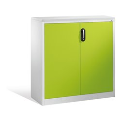 C+P Akten-Sideboard Acurado mit Drehtüren, 3 Ordnerhöhen, H1200xB1200xT400mm Front Viridingrün Korpus Lichtgrau