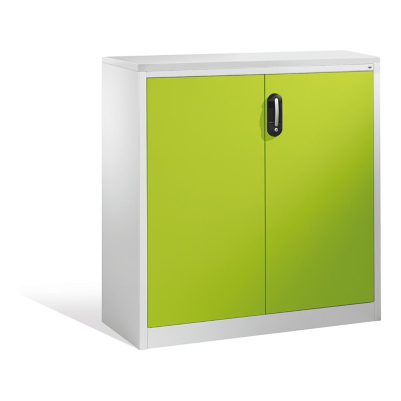 C+P Akten-Sideboard Acurado mit Drehtüren, 3 Ordnerhöhen, H1200xB1200xT400mm Front Viridingrün Korpus Lichtgrau