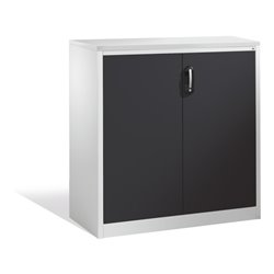 C+P Akten-Sideboard Acurado mit Drehtüren, 3 Ordnerhöhen, H1200xB1200xT500mm Front Schwarzgrau Korpus Lichtgrau