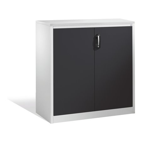 C+P Akten-Sideboard Acurado mit Drehtüren, 3 Ordnerhöhen, H1200xB1200xT500mm Front Schwarzgrau Korpus Lichtgrau