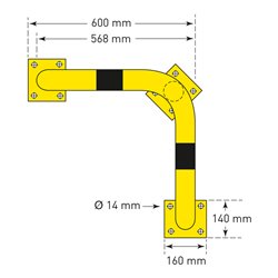 Moravia Eckrammschutz-Bügel Black Bull für innen 600 mm 76 mm 3 mm