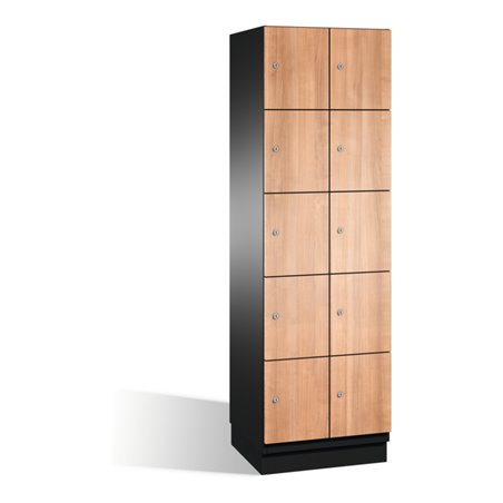 C+P Fächerschrank Cambio auf Sockel, 10 Fächer, H1950xB600xT525mm Korpus Schwarzgrau