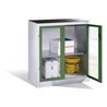 C+P Werkzeug-Beistellschrank mit Sichtfenster-Drehtüren, 1 Boden, H1000xB930xT500mm Front Resedagrün Korpus Lichtgrau