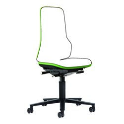 bimos Arbeitsstuhl Neon Basisstuhl mit Rollen Flexband grün Sitzhöhe 450-620 mm ohne Polster