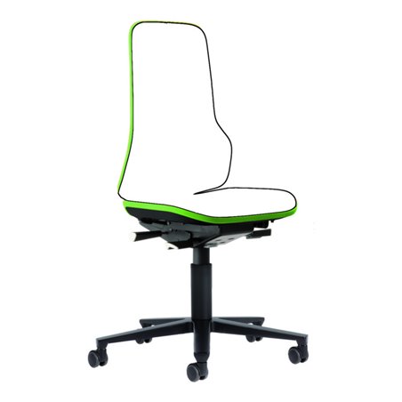 bimos Arbeitsstuhl Neon Basisstuhl mit Rollen Flexband grün Sitzhöhe 450-620 mm ohne Polster