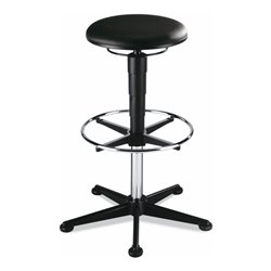 bimos Drehhocker mit Gleiter und Fußring Kunstleder schwarz Sitzhöhe 580-850 mm
