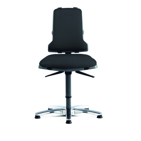 bimos Arbeitsdrehstuhl Sintec 160 mit Kunstleder schwarz Sitzhöhe 450-600 mit Gleiter und Rollen
