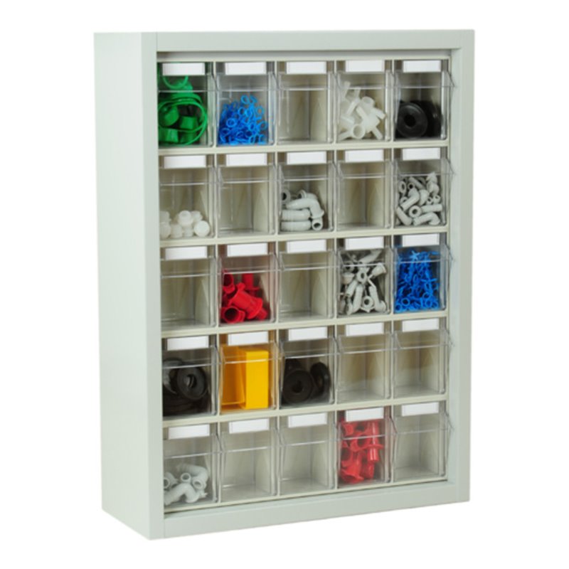 Hünersdorff MultiStore Magazin-Wandhängeschrank 25 einbrennlackiertem Stahlblech, lichtgrau (465926)