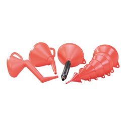 Hünersdorff Trichter HD-PE 208 mm mit Öse mit Überlaufrand und Sieb, rot