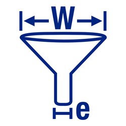 Hünersdorff Trichter HD-PE 208 mm mit Öse mit Überlaufrand und Sieb, rot