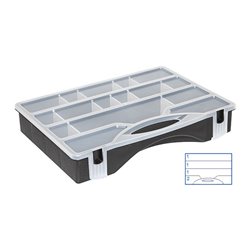 Hünersdorff PP-MAXI, 5 Fächer, 320 x 460 x 80 mm anthrazit, 18 variable Trennstege