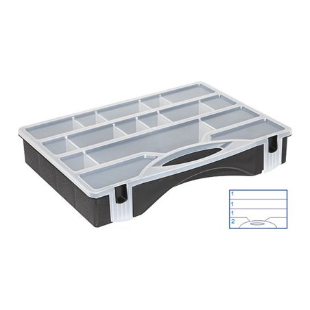 Hünersdorff PP-MAXI, 5 Fächer, 320 x 460 x 80 mm anthrazit, 18 variable Trennstege