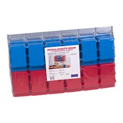 Hünersdorff Metall-Schlitzwand-Set 90x630x380 mm je 6 x Sichtboxen PP, Gr. 2 rot/blau