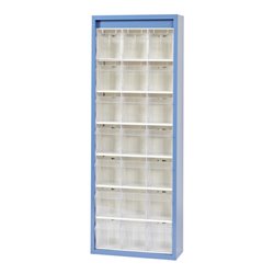 Hünersdorff MultiStore Magazin-Schrank 21 einbrennlackiertem Stahlblech,enzianblau