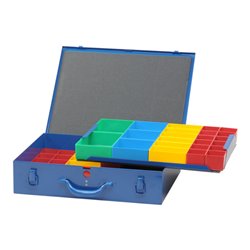 Hünersdorff Metall-Kleinteile-Koffer 59 Einsatzboxen 330x440x100 mm, dunkelblau