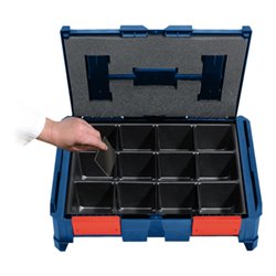 Hünersdorff BoxOnBox B-Set Werkzeugkoffer aus ABS dunkelblau/rot