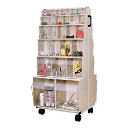 Hünersdorff Fahr-Ständer für MultiStore, zweiseitig grau, 651 x 601 x 1.280 mm