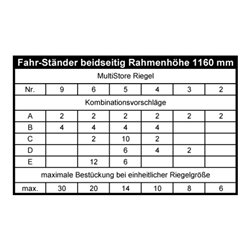 Hünersdorff Fahr-Ständer für MultiStore, zweiseitig grau, 651 x 601 x 1.280 mm
