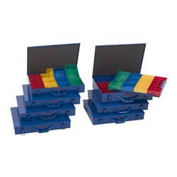 Hünersdorff Metall-Kleinteile-Koffer 23 Einsatzboxen 330x440x66 mm, dunkelblau