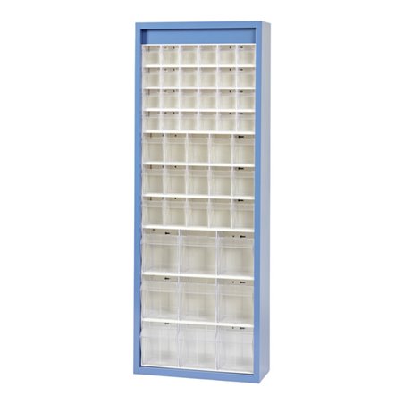 Hünersdorff MultiStore Magazin-Schrank 48 einbrennlackiertem Stahlblech, lichtgrau