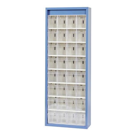Hünersdorff MultiStore Magazin-Schrank 32 einbrennlackiertem Stahlblech,enzianblau