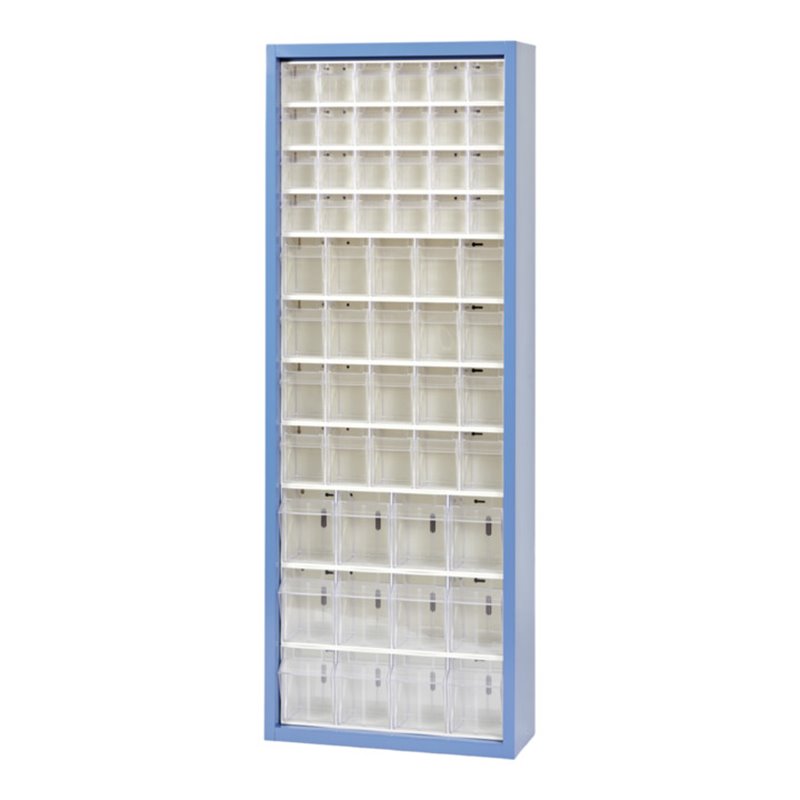 Hünersdorff MultiStore Magazin-Schrank 56 einbrennlackiertem Stahlblech, lichtgrau