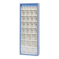 Hünersdorff MultiStore Magazin-Schrank 31 einbrennlackiertem Stahlblech, lichtgrau