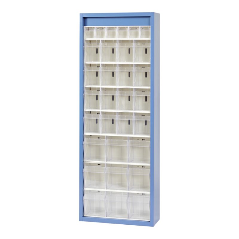 Hünersdorff MultiStore Magazin-Schrank 31 einbrennlackiertem Stahlblech, lichtgrau