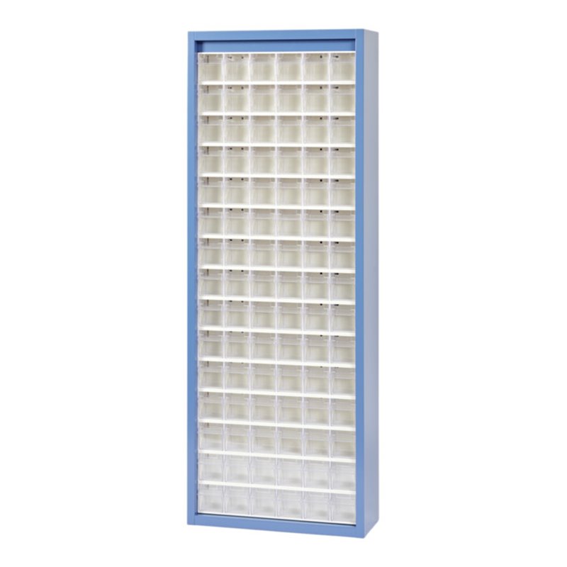 Hünersdorff MultiStore Magazin-Schrank 90 einbrennlackiertem Stahlblech, lichtgrau